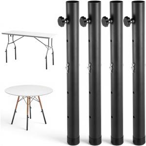 4 Pack Table Leg Extenders for Folding Tables Folding table risers for Fold Tables Straight/Bent Leg, 4 Levels/Heights Adjustable Risers, Reduces Stooped Work, RaiseTable Height, 3.6in | 6.77in |