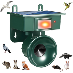 2026 New Solar Ultrasonic Bird Repeller Outdoor,Woodpecker Deterrent for House,Pigeon Bird Deterrents for Outside Sparrow Bird Repellent Scare Devices,Animal Repellent for Porch Patio Yard Garden Farm