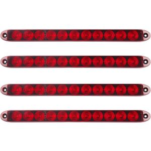 Konrali 4Pcs 16 Inch Red 11 LED Trailer Tail Lights Bar Sealed Trailer Truck Car Stop Turn Tail Third 3rd Center Stop Brake Lights Bar Trailer Left Right Turn Signal Lights Bar IP67 Submersible