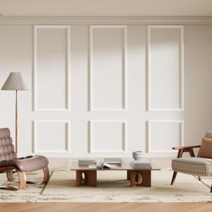 Staycalis Home Precut Wall Molding Kit - Paintable Wainscoting Panels Ready-to-Assemble Accent Wall Kit, Modern Molding Trim Decor for Living Room Bedroom Hallway Kitchen Island (3 Set 56 x 23 in)