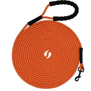 Heavy Duty 15FT 30FT Long Rope Leash with Soft Handle, Highly Reflective Threads Check Cord Recall Training Agility Dog Lead for Walking, Hunting or Backyard