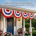 1.5x3 Ft Patriotic American Flag Bunting for Outside with Pleated Fan Design, Patriotic USA Banner for Independence Day and America 250th Anniversary Decor with Reinforced Grommets