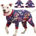 LovinPet Dog Clothing, Navy Berries Print, Large Weimaraner Jammies, Weimaraner Protective Clothing, Lightweight Pullover Dog Pajamas, Full Coverage Weimaraner Pajamas/XL (Multi-colored)