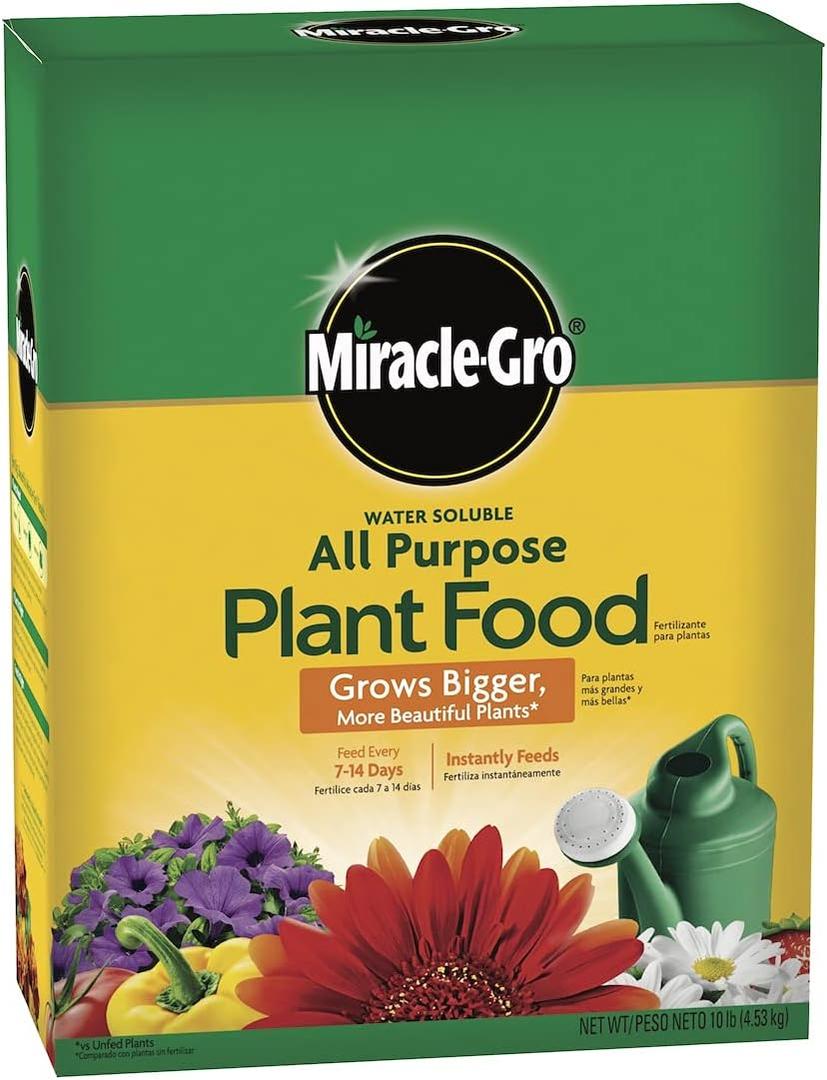 Miracle-Gro Water Soluble All Purpose Plant Food, Plant Fertilizer for Indoor or Outdoor Plants, Roses, Flowers, Houseplants, Vegetables and Trees, 10 lb.