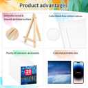 20 Pack 5.9In Canvas Boards for Painting, Art Canvas for Drawing with 10 Brushes & 5 Paint Trays, Mini Painting Canvas with Easel Set, Painting Kits for Adults Party