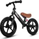 KRIDDO Toddler Balance Bike 2 Year Old, Kids Balance Bike for 2-5 Years Old, Dual Bearing for Smoother Riding, Adorable Plate, Adjustable Seat and Handlebar, Toddler Bike Gifts Age 2-3, Black