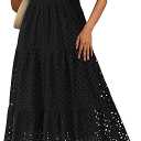 PRETTYGARDEN Women's 2025 Summer Flowy Maxi Dress Casual Sleeveless Spaghetti Strap Ruffle Beach Long Dresses (XX-Large, Dark Blue)