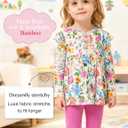 Little Girls' Clothing Sets, Bamboo-derived Viscose, Long Sleeve 2pcs Toddler Girls Outfits (Pink) 5T