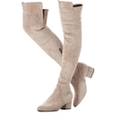 Mtzyoa Women Over The Knee Boots Suede Thigh High Low Block Heel Stretch OTK Walking Comfort 40