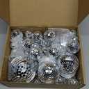 54 Pcs Mini Silver Disco Balls - Hanging Mirror Ornaments for Party, Wedding, Christmas Supplies (1.2 Inch, 2 Inch, 3.2 Inch, 4 Inch)