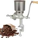High Hopper Cast Iron Manual Grain Mill-Heavy Duty Grain Grinder, Coffee Grinder-Dry&Wet Grinding for Wheat, Grain (XL)