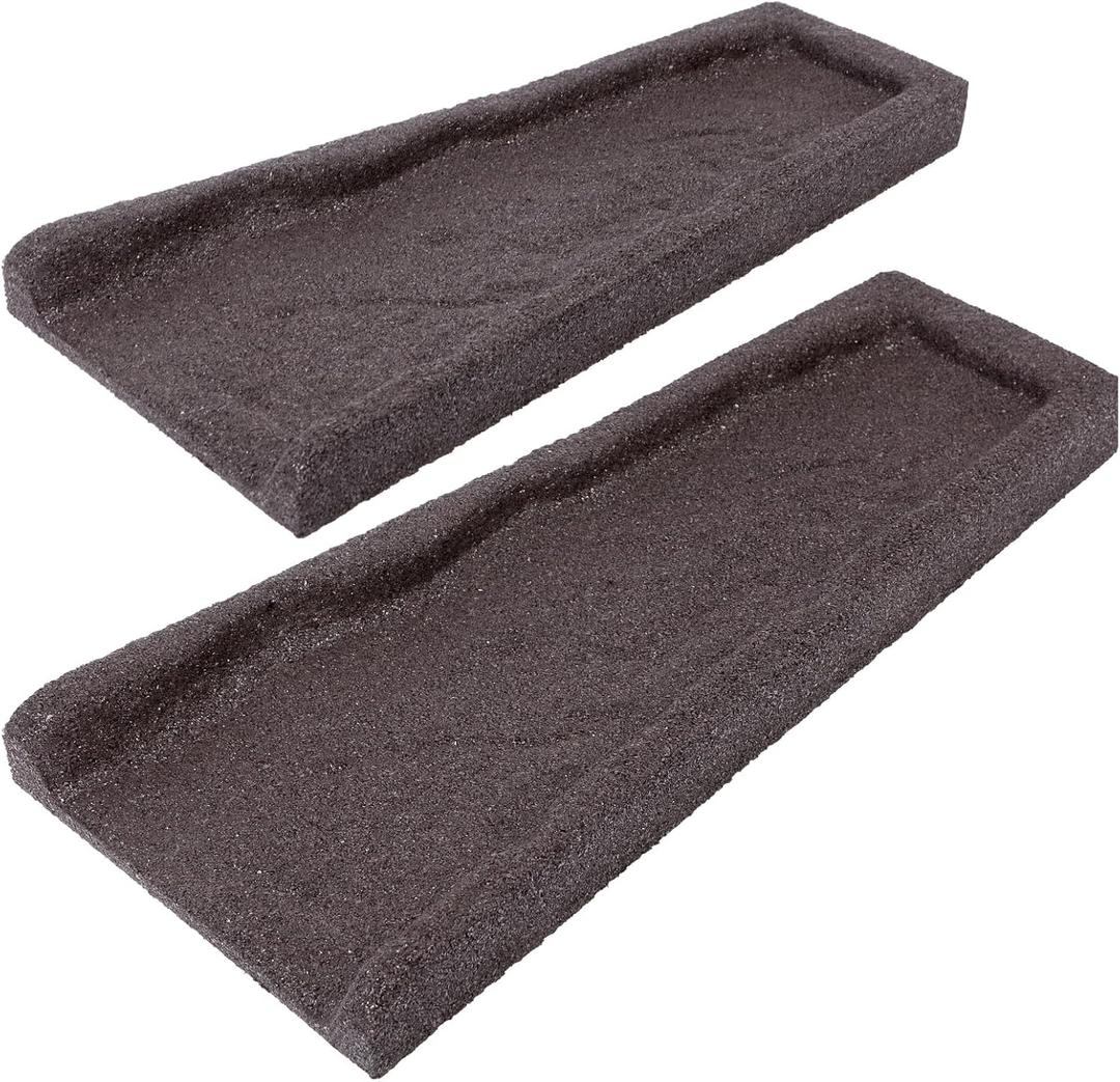 2 Pack Rubber Downspout Splash Block Rain Gutter Down Spout Drain Trays Brown