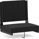 Flash Furniture Grandstand Portable Stadium Seat for Bleachers or Benches, Folding Padded Stadium Chair with Carrying Handle, 500 lb. Weight Capacity, Black (Set of 1)