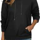 rosemia Essentials Hoodies Oversized Sweatshirt Drop Shoulder Long Sleeve Athletic Workout Pullover Y2K Clothes(01 Solid Black, 2XL)