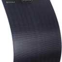Lensunsolar 55W 12V ETFE Black Flexible Solar Panel, PERC Mono Solar Cells, Ultrathin Ultra Lightweight for Campers, RVs, Boats,Camping, Tent