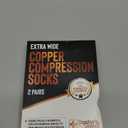 Doctor's Select Copper Plus Size Compression Socks Wide Calf - 2 Pairs | 20-30mmHg Extra Wide Calf Compression Socks Women Copper for Swelling, Varicose Veins | Black (3X-Large)