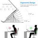 Laptop Stand for Desk, Adjustable 7-Level Aluminum Riser, Ergonomic Notebook Holder, Portable Foldable Laptop Stands Travel for 10-17 Laptops, MacBook, Notebook (Black)