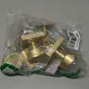 Kwikset Pismo Entry Door Knob with Lock and Key, Secure Keyed Handle Exterior Doorknob, Front Entrance and Bedroom, Satin Brass, Square, Pick Resistant SmartKey Rekey Security, Microban Protection (1 Pack)