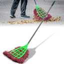 Outdoor Broom Heavy Duty, Adjustable Handle Wide Coverage Broom, Lightweight Plastic Broom for Factory, Office, Patio, Yard & Garden Cleaning