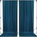 10 feet x 10 feet Dark Teal IFR Polyester Backdrop Drapes Curtains Panels with Rod Pockets - Wedding Ceremony Party Home Window Decorations (60"W x 120"L (Pack of 2))