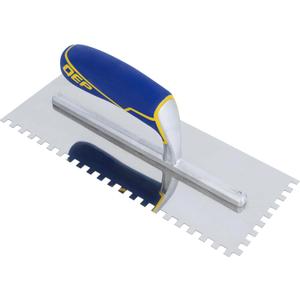 QEP Comfort Grip Stainless Steel Trowel Square Notch 1/4" x 1/4" x 1/4"