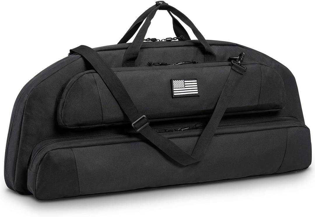 CVLIFE 37" Compound Bow Case, Bow Bag Soft Bow Case Arrow Case, Lightweight Archery Case with Backpack Strap and Arrow Pocket Padding for Hunting Protection (Black)
