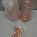 XUWAIDSGN 12 Pcs Champagne Martini Glasses 9 Oz with Gilded Removable Gold Rim Coupe Glasses Pink Martini Glasses Plastic Mimosa Vintage Coupe Glasses Set For Wedding Anniversary (12, Ribbed Pink)