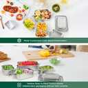 LEEPENK 304 Stainless Steel Lunch Box and Food Containers with Lids 4 Pack 1400/850/550/550ml, Leak-Proof and Stackable Stainless Steel Bento Box for Travel and Work Adults