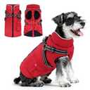 Dog Winter Coat with Harness Built-in | Waterproof Dog Jacket with Zipper & Fleece Lining | Reflective Cold Weather Coat for Small Medium Dogs S/M