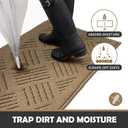 Door Mat Indoor Doormat,Front Back Door Mats Non Slip Entrance Rugs Rubber Backing,Inside Doormats for Entryway Low-Profile Absorbent Resist Dirt Floor Mats Washable Brown 24"x36"