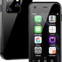 Mini Phone, 2.5 Inch 3G Mini Smartphone 2GB RAM 16GB ROM Backup Cellphone Lightweight 5MP Student Cellphone Quad Core, Black