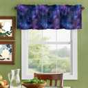 2 x Valance Curtain for Kitchen,Galaxy Star Nebula Space Starry Sky Window Valance for Living Room Scroll,Rod Pocket Valances for Bedroom Decor,Window Treatment Valance 1 Panel 18" x 42"