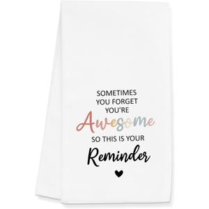 Inspirational Towels Gifts for Women Men, Motivational Towels for Kitchen Bathroom Decor, Sometimes You Forget Your Awesome Decoration Gifts (16x24 inches), Medium