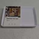 6 Pack, 16" x 11" Large White Serving Trays Set - Reusable Plastic Serving Platters for Cookie, Appetizer, Charcuterie, Snack, Dessert, Party Food Display - Stackable Kitchen CounterTop Tray, BPA Free