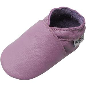 Mejale Baby Soft Soled Leather Moccasins Anti-Slip Infant Toddler Shoes First Walkers(Light Purple, 6-12 Mos)