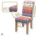 4 Pack Dining Room Chair Covers, Chair Covers for Dining Room Set of 4, Elastic Dining Chair Slipcovers, Dining Chair Slipcover, Kitchen Chair Protector Set of 4, Bohemian 2