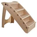 Pet Stairs - Home and Vehicle Foldable Nonslip Dog Steps with 4-Step Design - For Puppies, Kittens, and Other Small Pets by PETMAKER (Tan)
