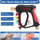 DUSICHIN Foam Cannon Short Pressure Washer Gun 1/4 Inch Quick Connector,Car Wash Foam Gun with 5 Pressure Washer Nozzle Tips 3/8'' Swivel Quick Connector,Additional Orifice Nozzle 1.04mm Car Washing