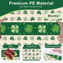 Tbsone St Patricks Day Disposable Rectangle Plastic Tablecloth - 3 Pack, Green Shamrock Theme Table Cloth, Irish Festival St. Patrick's Day Party Decorations Supplies (54 x 108 Inches)