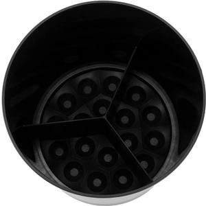 Utensil Caddy Countertop, 360 Rotating Utensil Holder PP 3 Compartment Chopstick Basket Tableware Storage Container for Home Kitchen (Black)