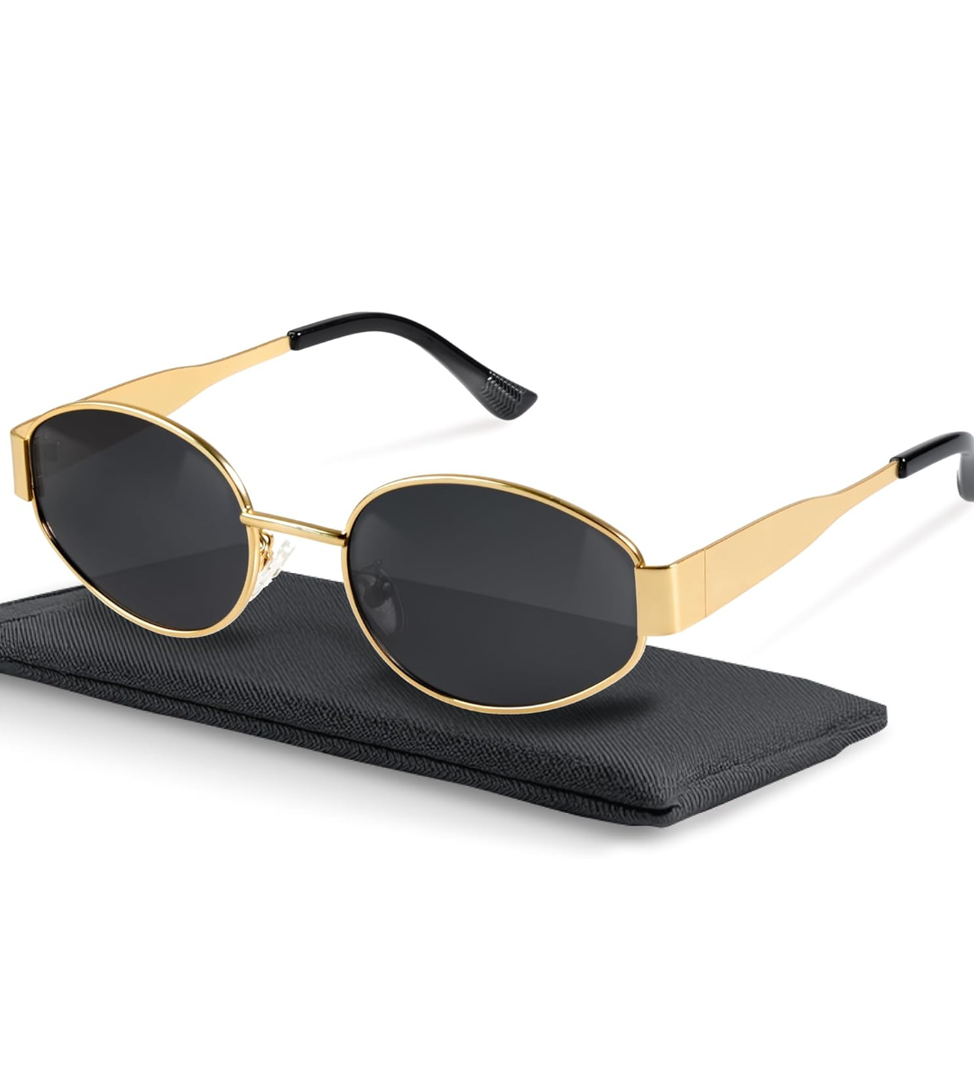 livho 2025 Trendy Oval Sunglasses - Stylish Polarized Shades for Everyday - Retro Metal Frames