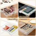 Under Desk Drawer Organizer, Self Adhesive Hidden Drawer Storage, Slide Out Desk Organizer, Space Saving Pencil & Accessories Organizer, Under Table Storage for Home Office & School, Clear