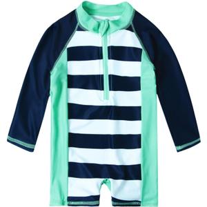 uideazone Baby Toddler Boys Zipper Rash Guard Swimsuit UPF 50+ One Piece Beach Swimwear Bathing Suits 3-36 Months (Blue)