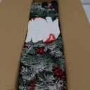 2 Pack Outdoor Christmas Tree 24 INCH, Flocked Christmas Tree with 50 LED Lights, Prelit Small Xmas Tree with Berries and Pine Cones, Pre-Decorated Snowy Xmas Tree for Pathway, Porch 1ft 6in, Snow 