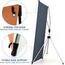 Adjustable X Banner Stand 24"x63" to 30"x72" 1 PACK ,Reinforced One Piece Top Bar, Portable Aluminum X Frame Display with Carry Bag for Trade Shows & Events (STAND ONLY)