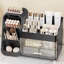 Makeup Organizer with Drawers, Skincare Organizer (Large Size Thick), Storage Box Cosmetic Display Cases, Makeup Organizers for Vanity, Dresser, Desk, Kitchen, Countertop (black)