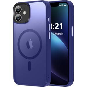 Upgraded Magnetic for iPhone 12 Case/iPhone 12 Pro Case, [Compatible with Magsafe & Military-Grade Protection] Slim Translucent Matte Phone Case for iPhone 12/12 Pro 6.1 inch,Deep Blue