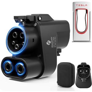 NACS to CCS1 Charging Adapter for Tesla Supercharger, Fast Charging Adapter, MAX 500A,1000VCompatible with Ford, Rivian, GM, VolvoPolestar EVs (NACS to CCS1(Tesla to CCS1))
