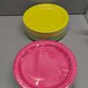 150 Pieces Neon Disposable Paper Plates 9 Inch Heavy Duty Dinner Plates, Solid Color, Table Decorations Party Supplies for Birthdays, Weddings, Daily Use