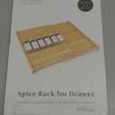 EDELHAUS Bamboo Spice Drawer Organizer - Expandable 4 Tier Spice Rack (Need 3" Deep Drawer) 12" to 24" Wide, Seasoning Organizer, Organization Seasoning Rack insert (Jars Not Included)